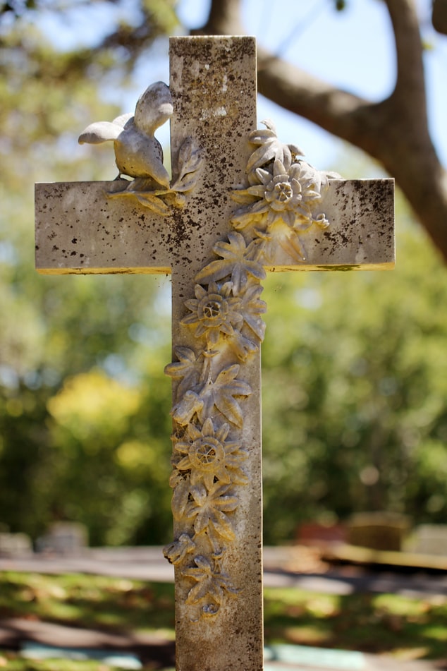 Bilde av et kors på en kirkegård